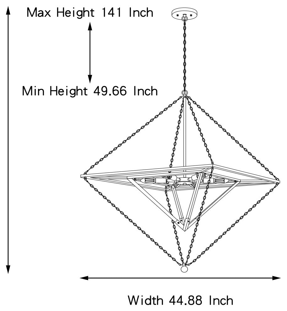 6 Light Dimmable Geometric Chandelier