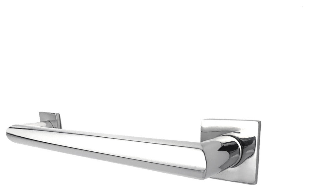 Blended Stainless Steel Mitered Grab Bar, 24", Bright Polished