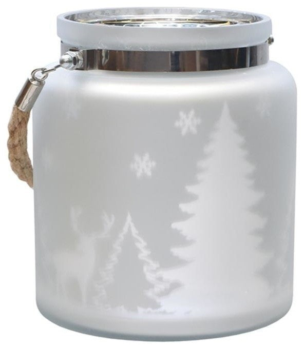 6" Reindeer and Tree Silhouette Christmas Candle Holder