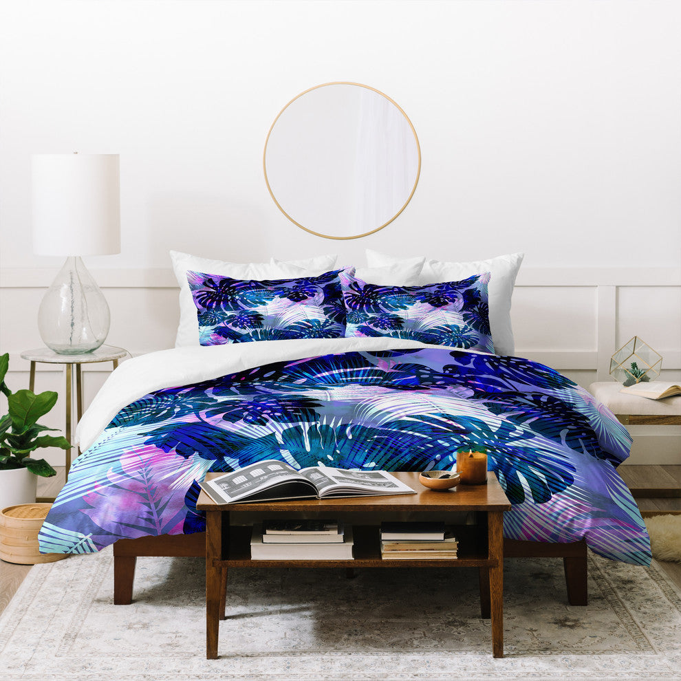 Deny Designs Schatzi Brown Motuu Tropical Blue Duvet Cover Set