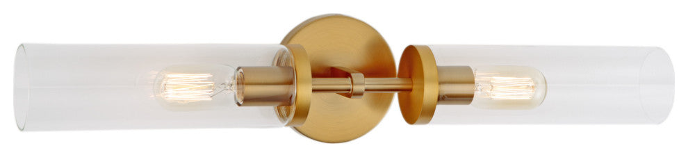 Alford tall clear glass two light sconce