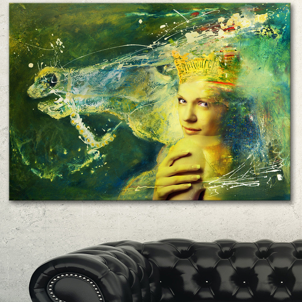 Thoroughbred Horse and Woman, Animal Canvas Wall Art, 40"x30"
