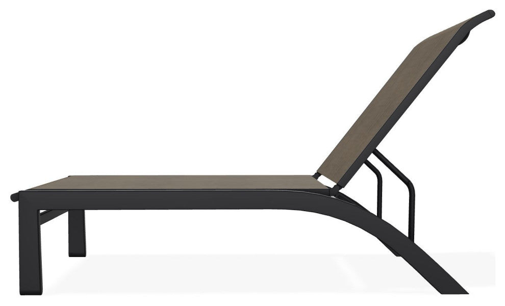 Kendall Sling Stackable Outdoor Chaise Lounge, Kora/Black
