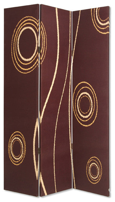 HomeRoots 1" x 48" x 72" Multi Color Wood Canvas 3 Panel Screen