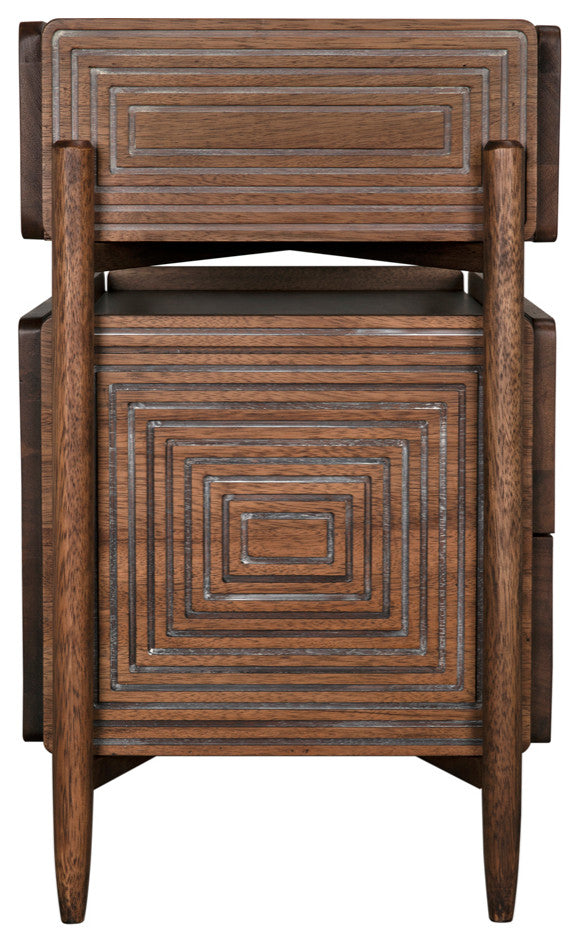 NOIR Furniture - Savino Side Table in Dark Walnut - GTAB970DW
