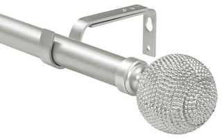 1" Diameter Giato Curtain Rod, Pewter, 28"-48"