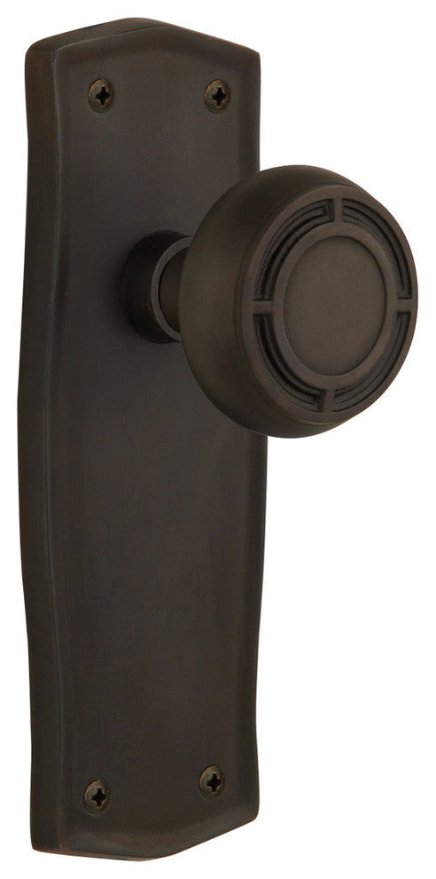 Prairie Plate Passage Mission Door Knob, Oil-Rubbed Bronze