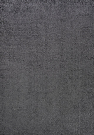 Haze Solid Low-Pile Runner Rug, Black, 4 X 6