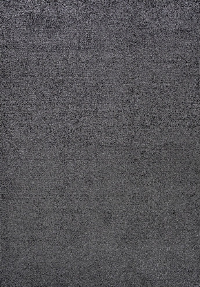 Haze Solid Low-Pile Runner Rug, Black, 4 X 6