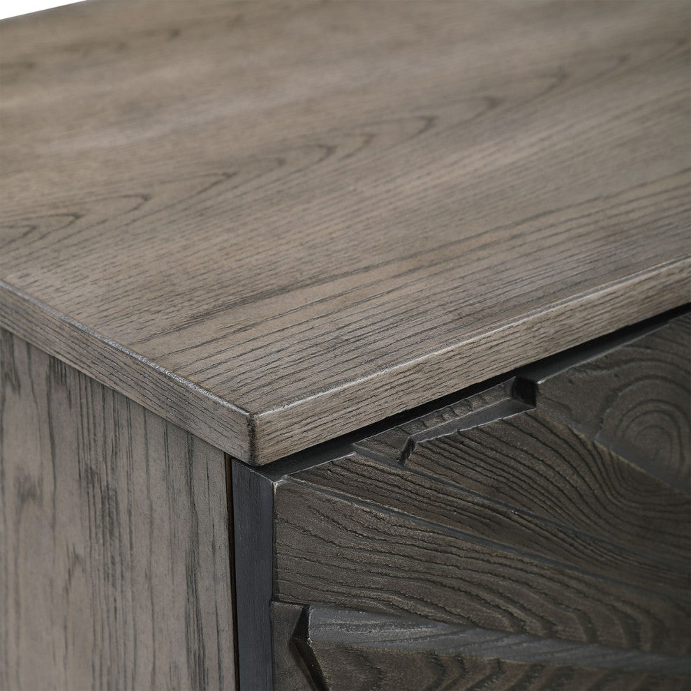 Uttermost Shield Gray Oak 2 Door Cabinet 25085