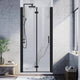 Sunny Shower 1/4" Frameless Black Finish Bi-Fold Shower Door