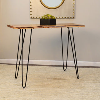 Seti Live Edge Console Table, Natural and Black