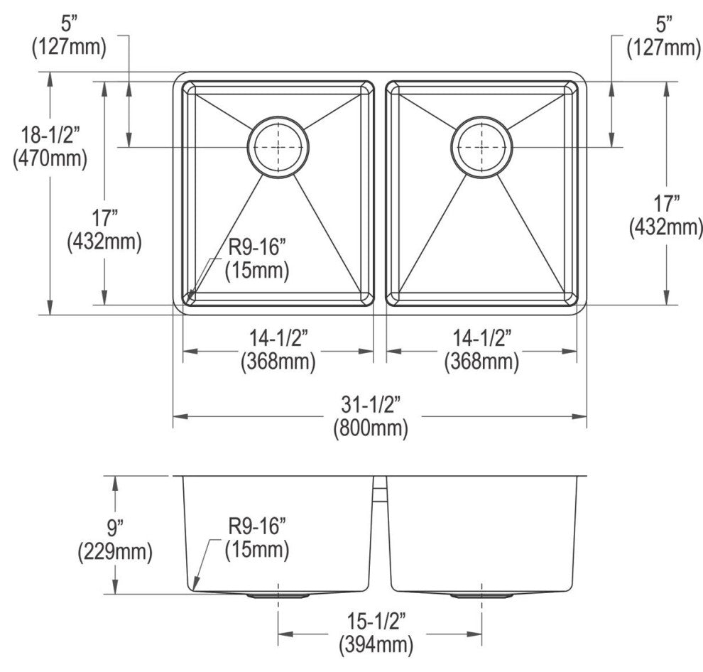 Elkay Crosstown 18 Gauge Stainless Steel Sink Kit with Faucet