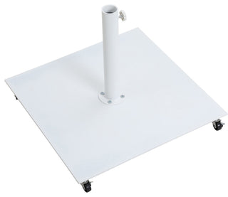 Fiji Patio Umbrella and Base, Navy, Matte White Pole, Matte White Belize Base