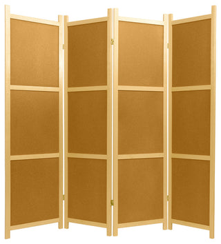6' Tall Cork Board Shoji Screen, 4 Panel