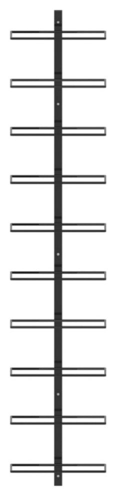 Vidaxl Wall-Mounted Wine Rack For 10 Bottles Black Metal