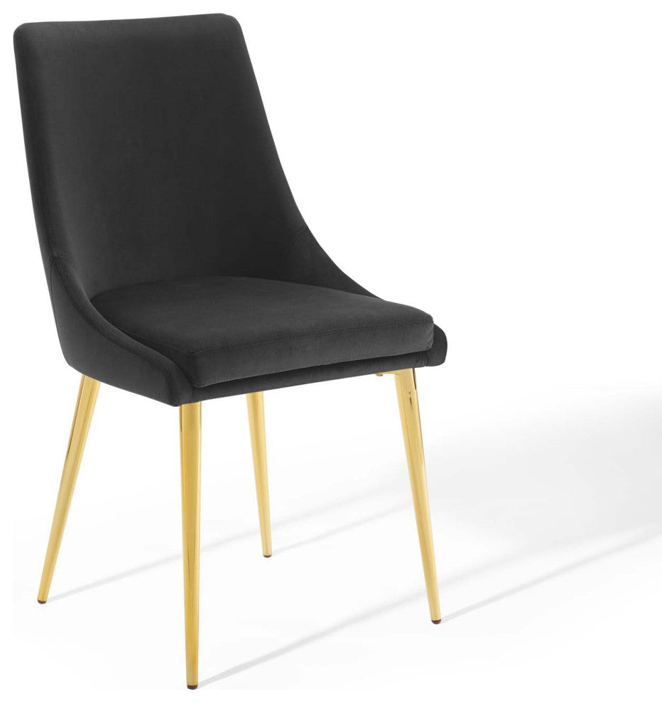 Viscount Modern Accent Performance Velvet Dining Chair Black