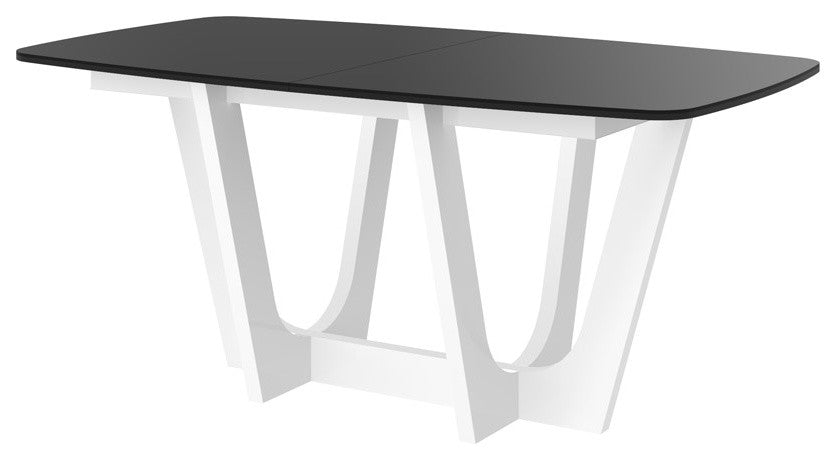 URBINO Extendable Dining Table, Black/White