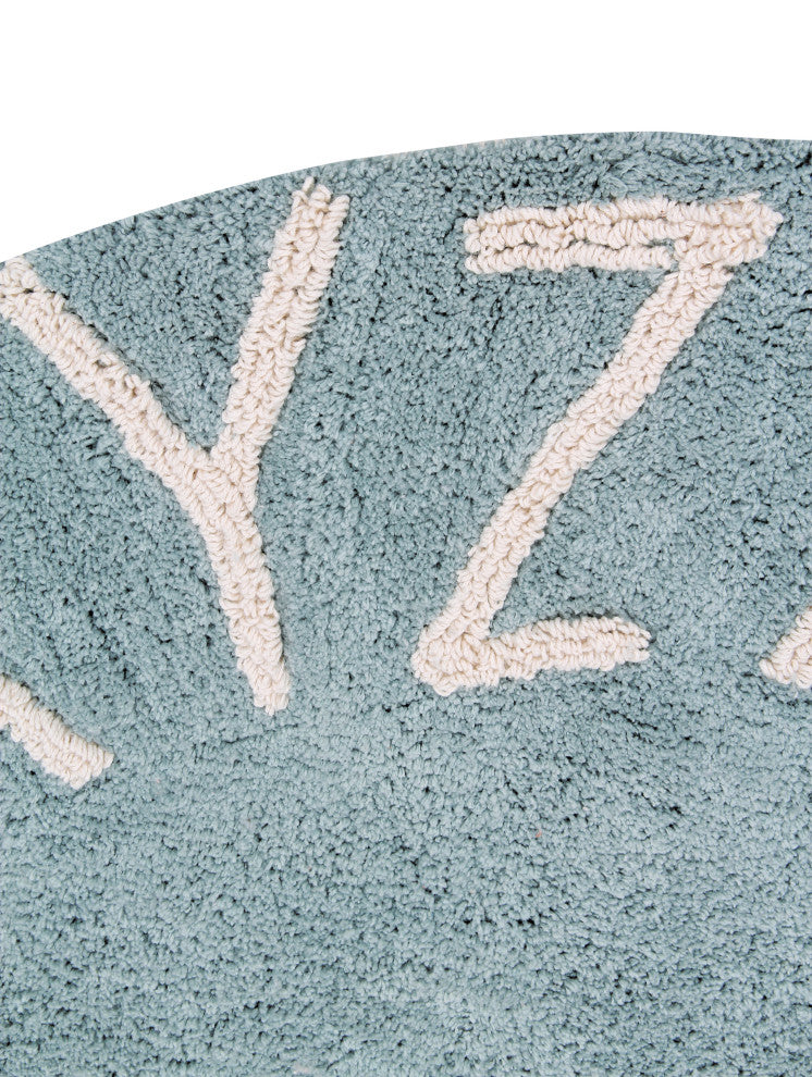 ABC Washable Rug, Vintage Blue/Natural