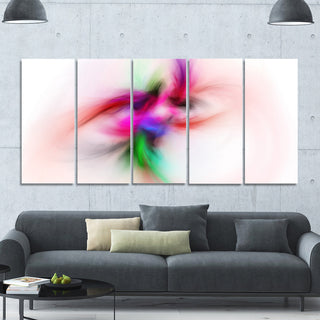 Colorful Electromagnetic Field, Abstract Wall Art Canvas, 60"x28", 5 Panels
