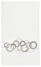 Linum Home Textiles Annabelle Embellished, White, Bath Towel, Single