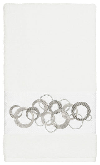 Linum Home Textiles Annabelle Embellished, White, Bath Towel, Single