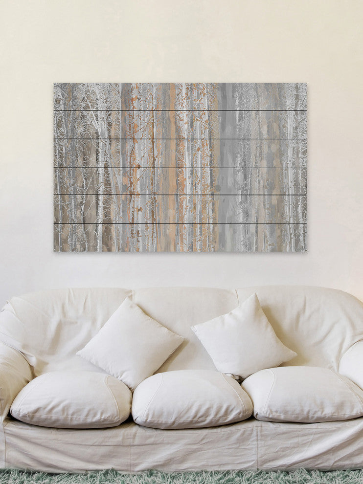 "Aspen Forest 1" UV Ink Print on White Wood, 45"x30"