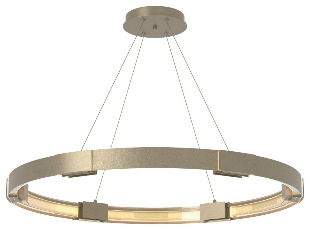 Aura Large LED Pendant, Soft Gold, Clear Glass, Standard Height