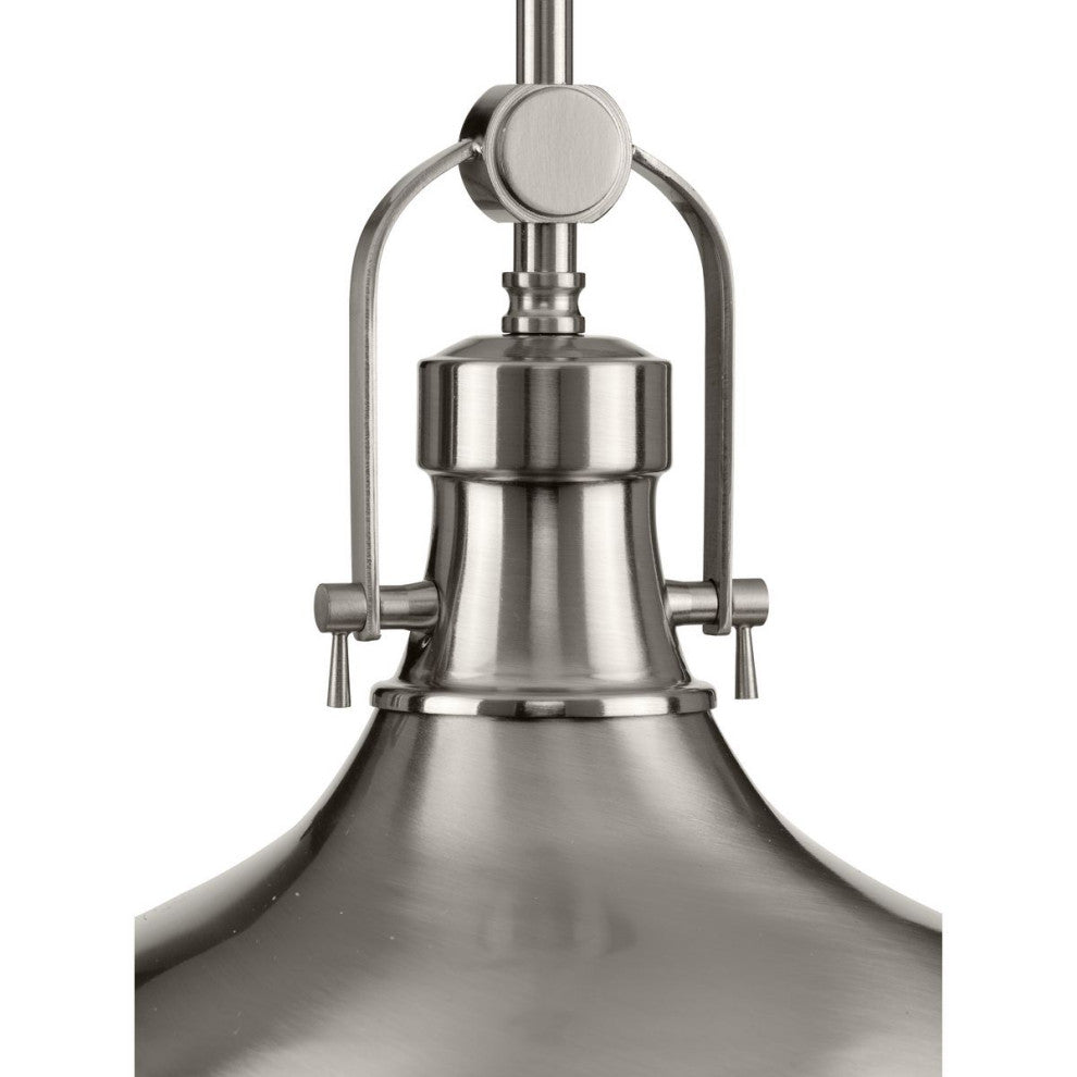 1-Light LED Pendant With LED Module, Brushed Nickel