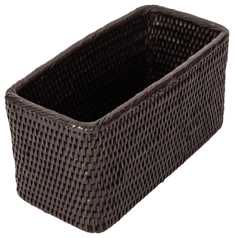 Artifacts Rattan Petite Basket, Tudor Black