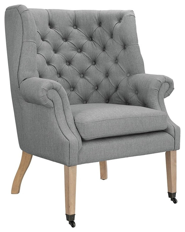 Modway Chart Upholstered Fabric Lounge Chair, Light Gray