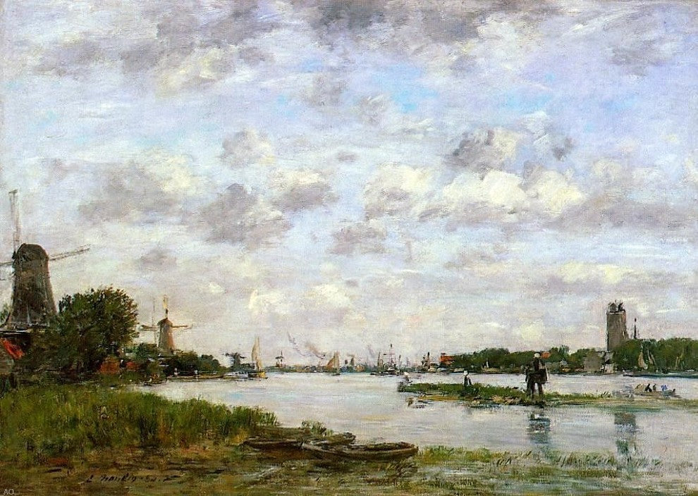Eugene-Louis Boudin View of Dordrecht, 18"x27" Wall Decal