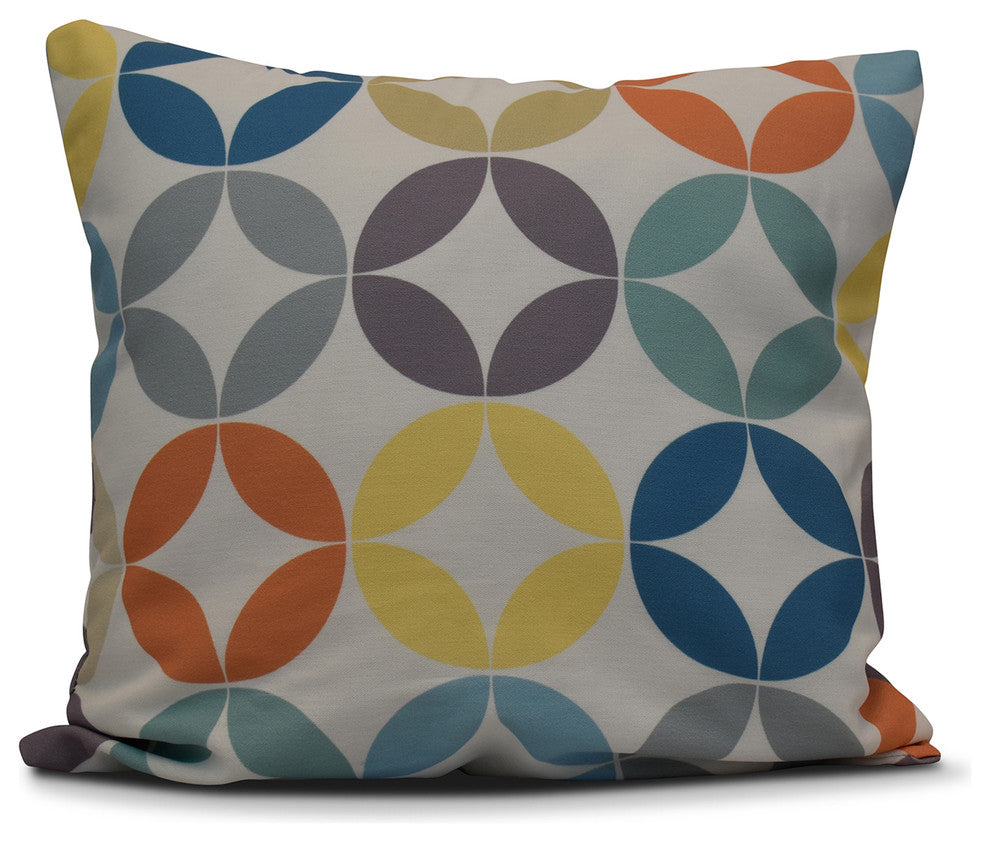 Eye Opener, Geometric Print Outdoor Pillow, Lavender, 18"x18"
