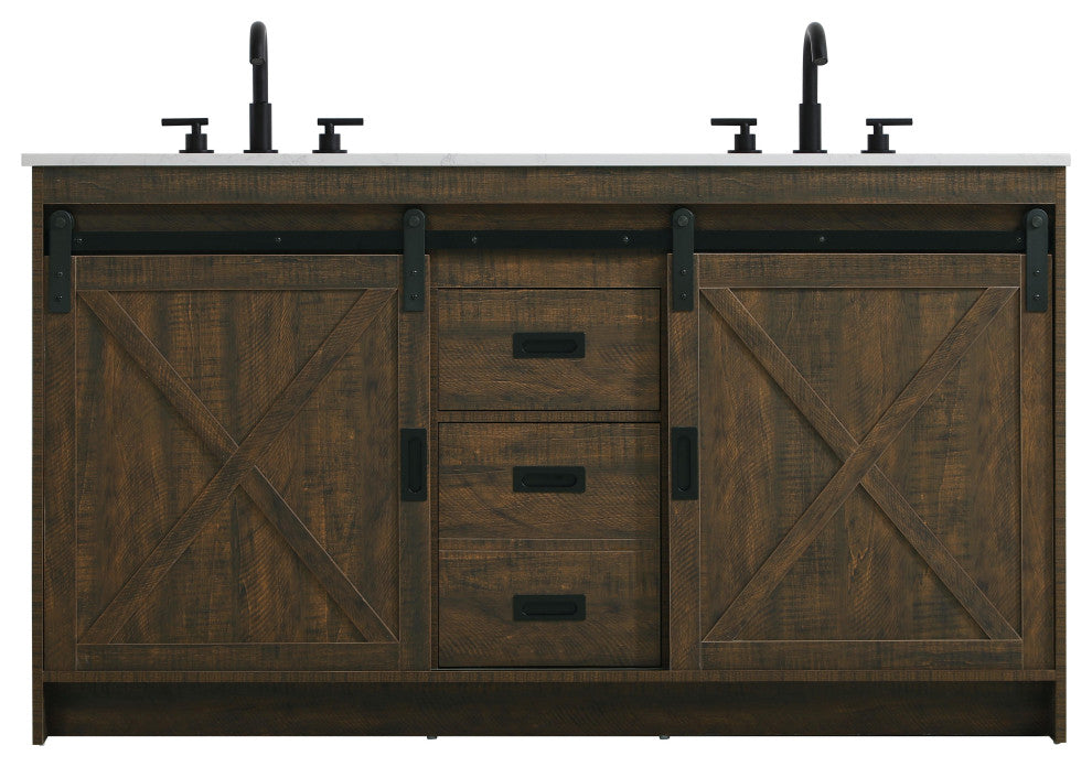 Home Living 60" Double Bathroom Vanity, Expresso