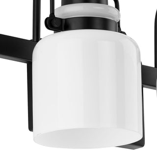 Fessler Collection Two-Light Matte Black Opal Glass Farmhouse Bath Light