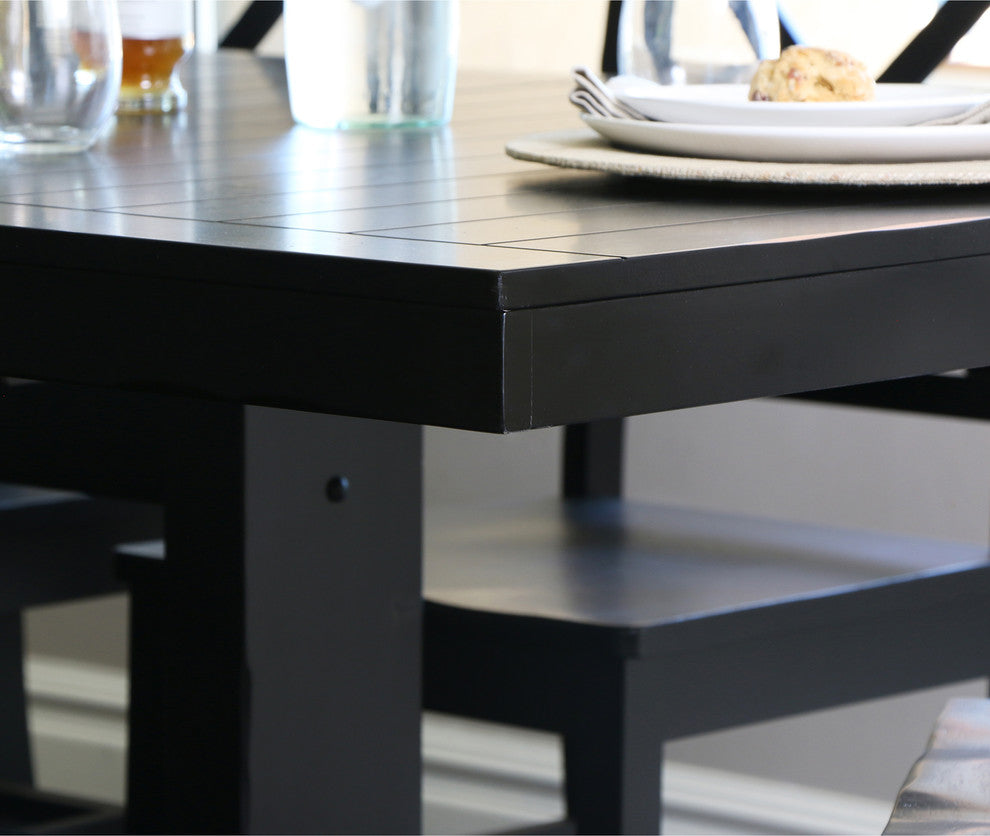 6-Piece Wood Dining Set - Antique Black