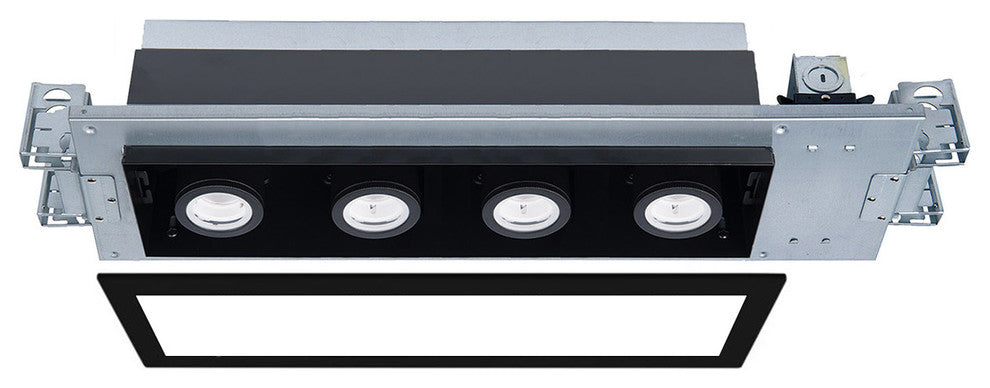 Silo LED Multiple Four-Light IC-Rated Airtight Housing, Light 3500K, Black