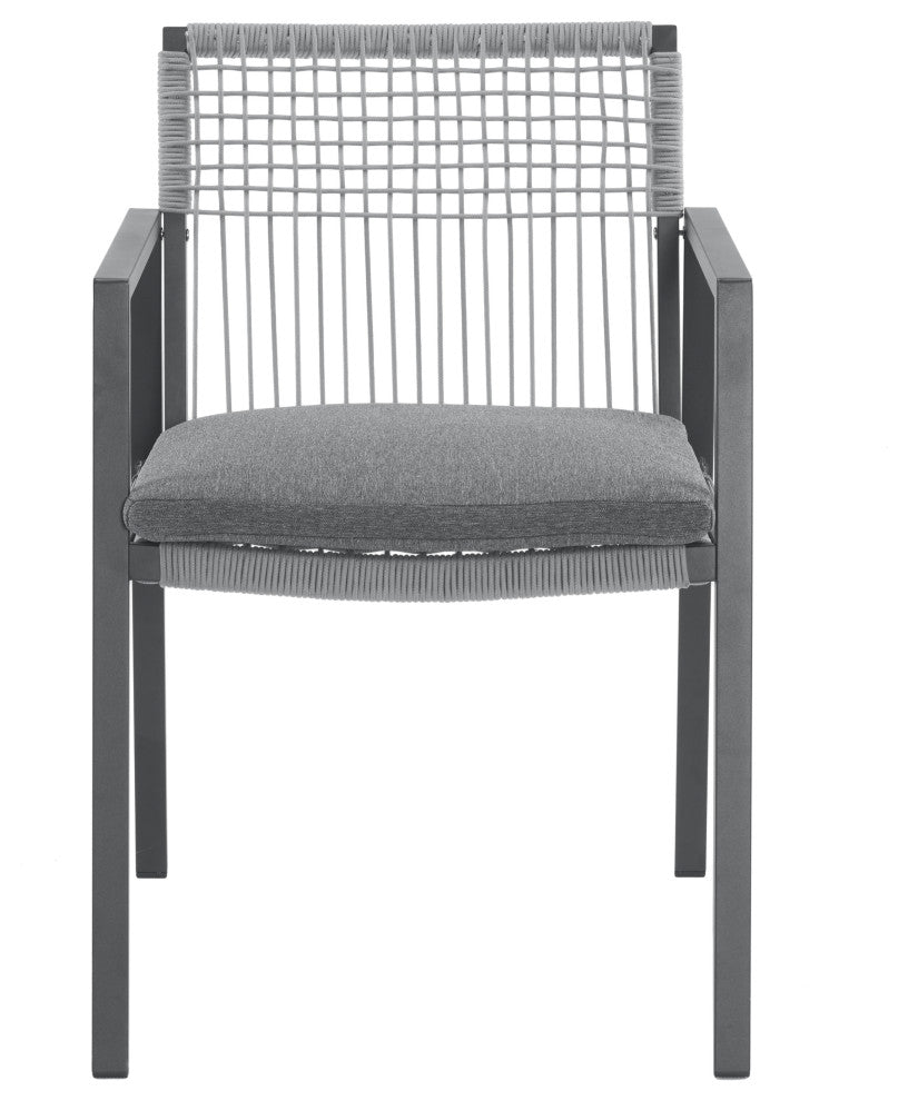GDF Studio 7-Piece Outdoor Dining Set With Chairs & Table, Gray/Black/Silver
