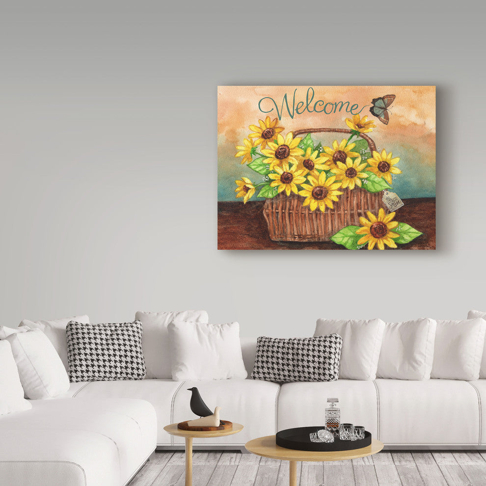 Melinda Hipsher ''Sunflower Basket New'' Canvas Art, 32"x24"