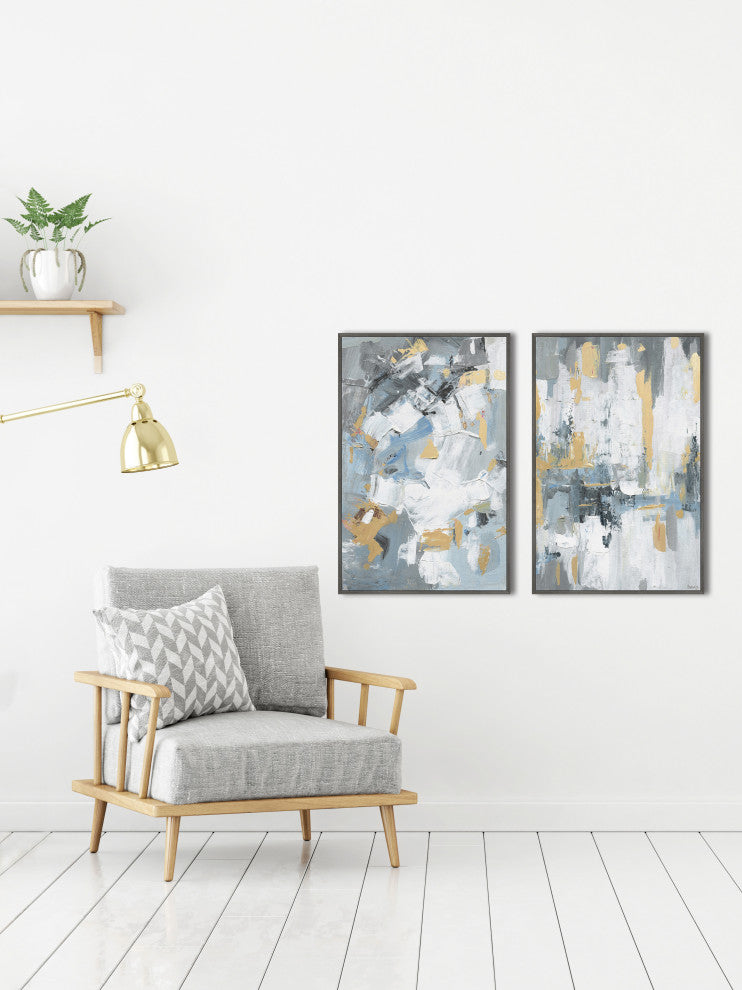 Paint Strokes Diptych, 24"x18"