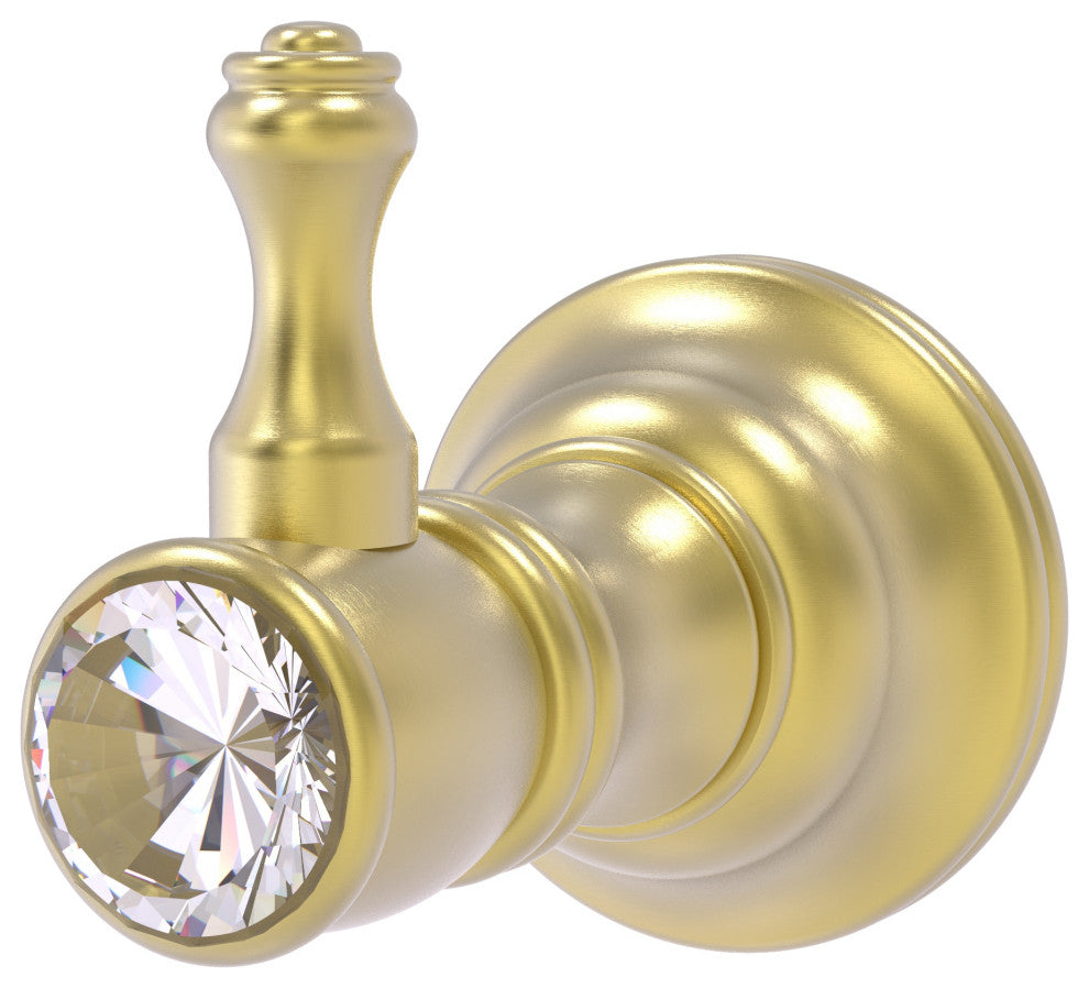 Carolina Crystal Robe Hook, Satin Brass