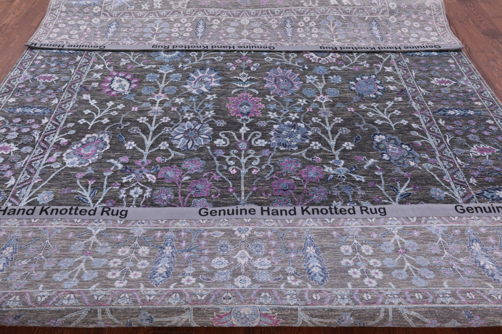 Persian Wool and Silk Hand Knotted Rug 8' 0" X 10' 10" Q6941