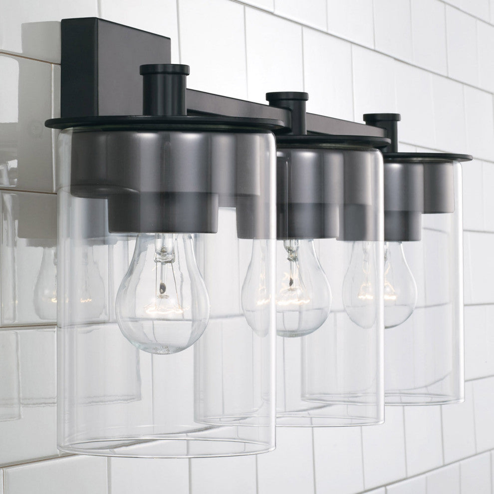 Capital Lighting 146831-532 Mason 3 Light 21"W Bathroom Vanity - Matte Black