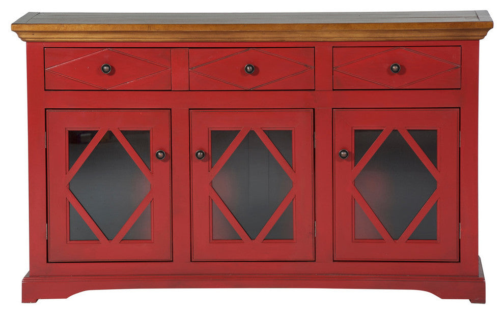 Eagle Furniture 55" Shelter Bay Credenza Console, Concord Cherry Body, Concord C