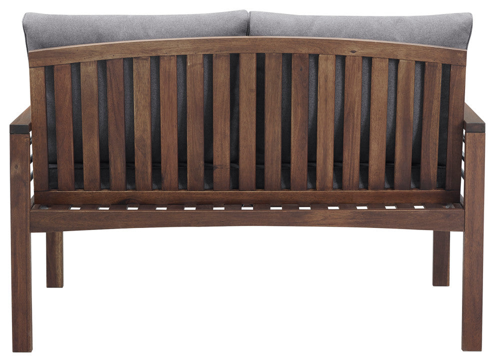 Pearson Modern Wood and Metal Outdoor Loveseat