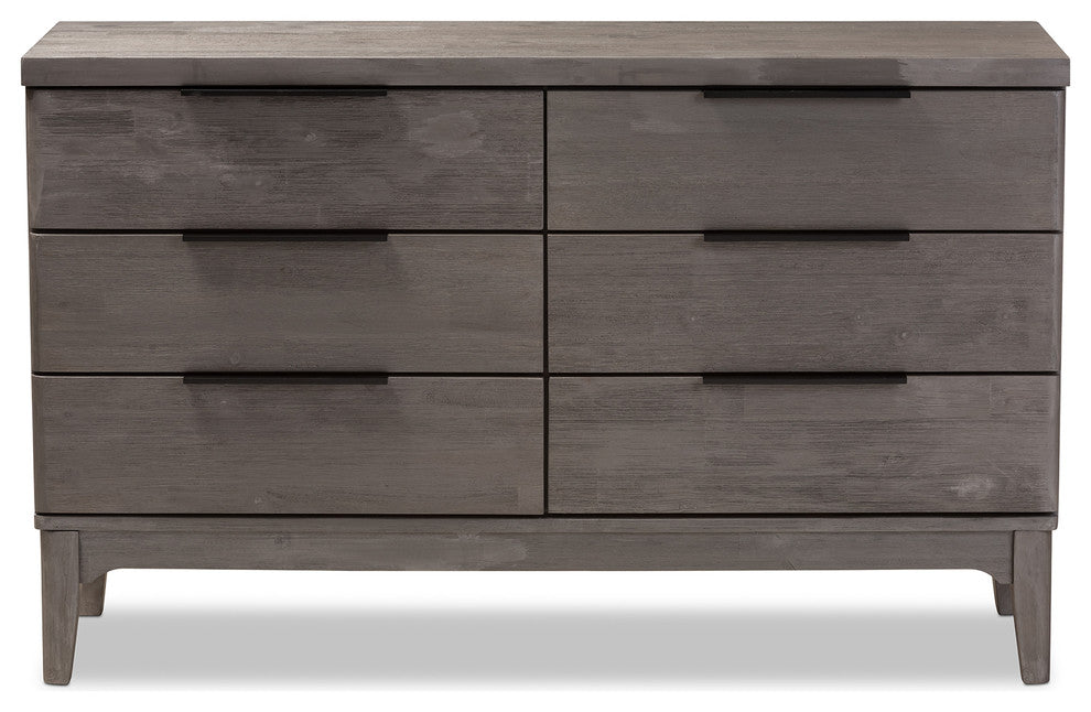 Nash Rustic Platinum Wood 6-Drawer Dresser