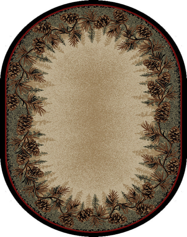 Mount Le Conte Pine Cone Lodge Area Rug, 5'3