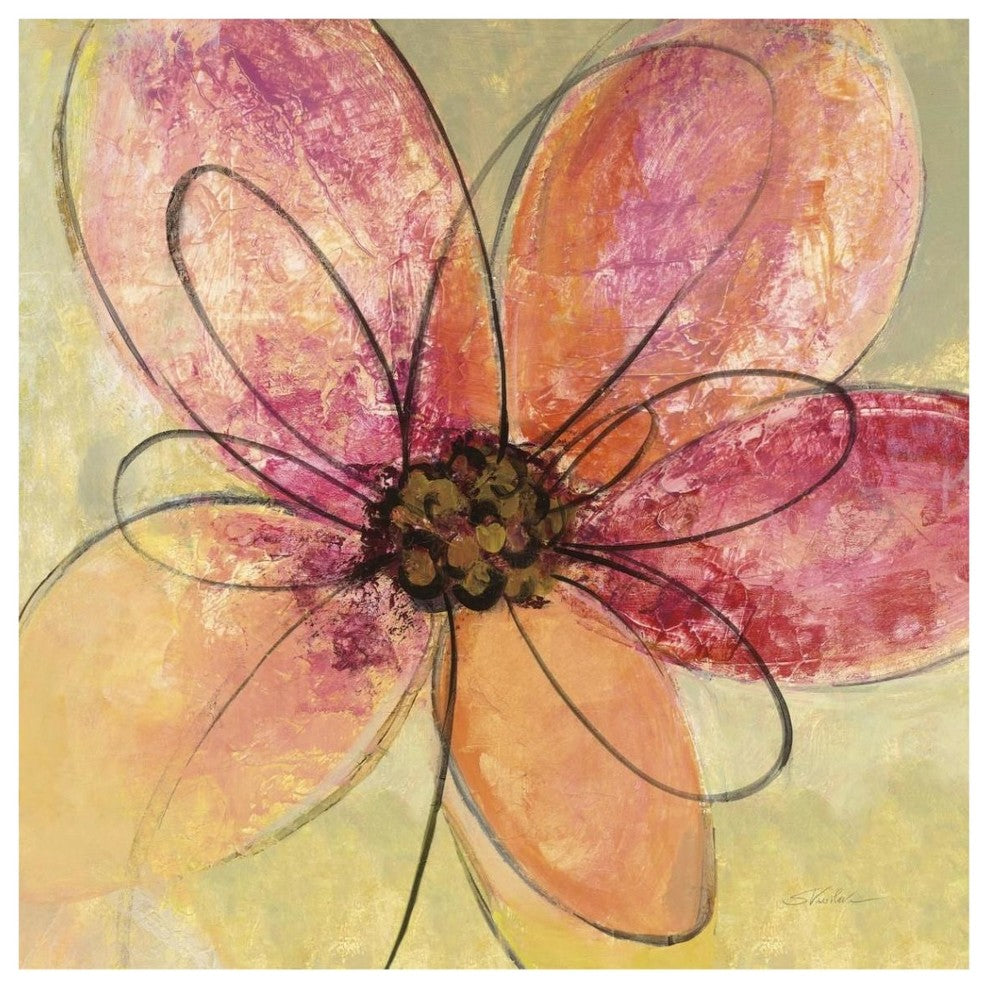 "Neon Floral III" Digital Paper Print by Silvia Vassileva, 42"x42"