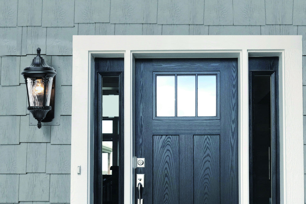 Maxim 3053 Sentry 1 Light 16" Tall Outdoor Wall Sconce - Black / Water Glass