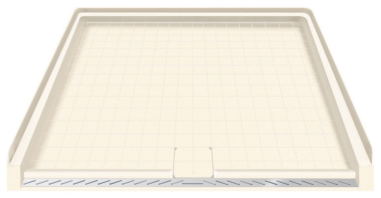 39.5"x37.75" Solid Surface Barrier-Free Right-Hand Shower Base, Cameo